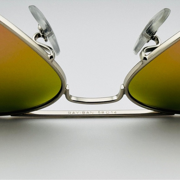 Ray-Ban Sunglasses Aviator Flash Lenses RB3035 Silver Frame Yellow/pink Lenses - Picture 11 of 12